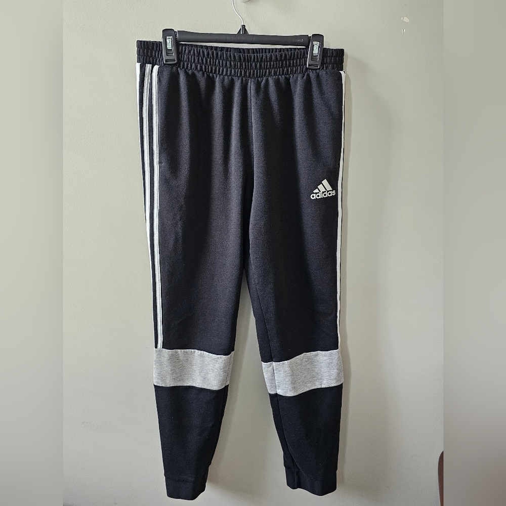 ADIDAS Men's Color Block Tapered Leg Athletic Sweatpants